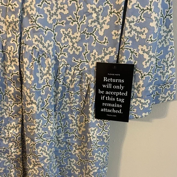 Blue and White Patterned Dress - Picture 2 of 5